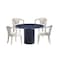 Manhattan Comfort 5-Piece Hathaway 47.24 Round Dining Set in Black with 4 Palmer Dining Armchairs in Ivory 4-DT03DC088AR-BKIV - alternate 8